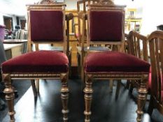 A pair of late Victorian mahogany dining chairs together with a pair of continental mahogany dining