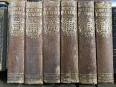 A box of antiquarian books including Norths Plutarch by the Tudor translations in six volumes,