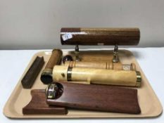 A tray of wooden kaleidoscopes