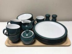 A tray of twenty-five pieces of Denby china