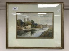 Jessie Dudley : The Esplanade, York, 25.5 cm x 18 cm, signed, framed.