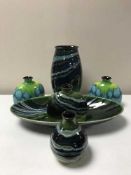 Six pieces of Poole pottery - Maya and Tallulah