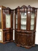 An Italianate display cabinet with matching corner cabinet