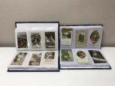 An album of First World War postcards including silks