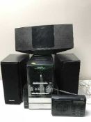 A box of Panasonic micro hifi system, Sony Ipod docking system,