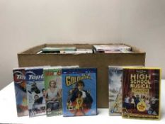 A box of DVDs