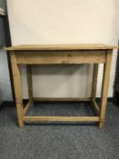 A reclaimed pine kitchen work table