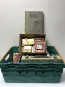 A box of vintage games and puzzles, playing cards etc,