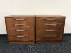 A pair of teak G-plan four drawer chests