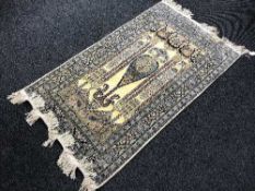 A Kashmir fringed prayer rug,