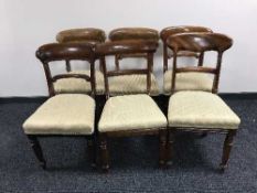 A matched set of six Victorian mahogany dining chairs