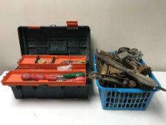 A quantity of hand tools, sash clamps,