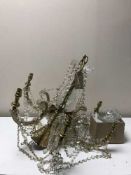 An early Twentieth century crystal and gilt brass light fitting