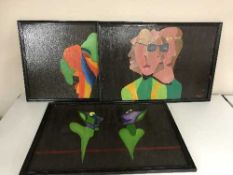 Eight framed contemporary oils - Fantasy subjects signed Rosdahl