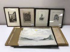 Five unframed watercolour studies, The Lake District etc,