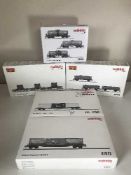 Five Marklin assorted train car sets 46460, 47080, 47072, 46143 and 46098 - H O Scale,