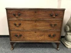 A Georgian mahogany three drawer chest