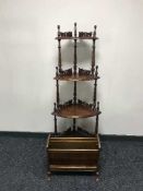 A corner whatnot stand and mag rack