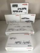 Five Marklin assorted train car sets 48271, 46020, 46090, 48664 and 48801 - H O Scale,