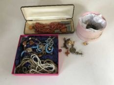 Three boxes of costume jewellery