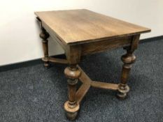 An oak library table