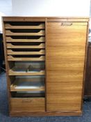 A teak office cabinet