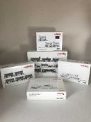 Five Marklin assorted train car sets 47452, 45250, 46353, 46082 and 47443 - H O Scale,