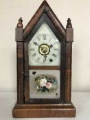 A Victorian rosewood mantel clock