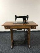 A Singer treadle sewing machine