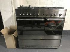 A Caple stainless steel range cooker (one handle missing)