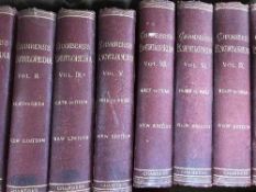 A box of ten volumes of Chamber's Encyclopedia