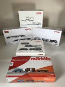 Five Marklin assorted train car sets 44140, 48674, 48816, 48774 and 47030 - H O Scale,