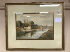 Jessie Dudley : The Esplanade, York, 25.5 cm x 18 cm, signed, framed.