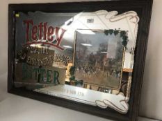 Two picture mirrors - Dortmunder Union-Bier and Tetleys Bitter