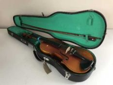 A Chinese Lark violin and bow in case