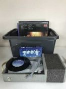 A box of LP records and 45's - Michael Jackson.