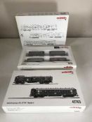 Three Marklin assorted passenger car sets 43108, 42763 and 4035 - H O Scale, all parts boxed.