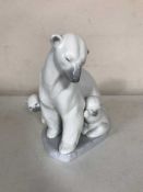 A Lladro figure - polar bear with cubs,