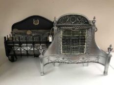 A chrome electric fire and one other