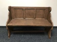 A painted reclaimed pine pew