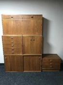 A five piece mid 20th century teak modular unit