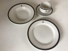 A large quantity of Royal Falcon Ironstone military mess china (over 300 pieces)