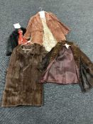 Four various lady's fur coats