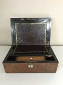 A 19th century maple writing box