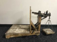 A set of vintage grain scales