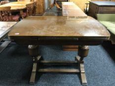 An oak pull out dining table