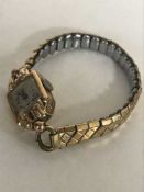 A vintage lady's 18ct gold wristwatch signed Ancora