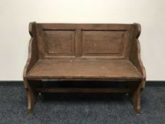 A painted reclaimed pine pew