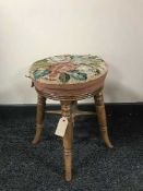 A Victorian mahogany adjustable stool