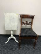 An antique dining chair and tilt top occasional table